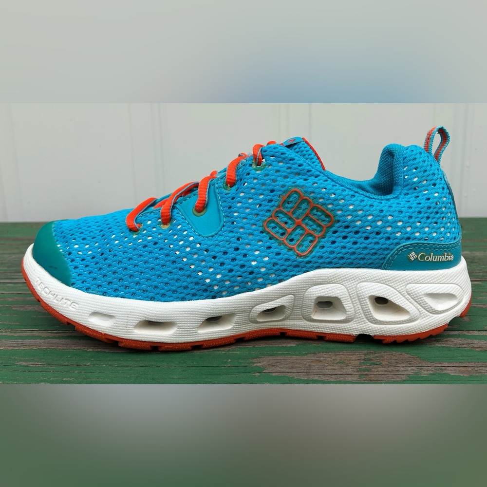 Columbia Womens 7.5 Drainmaker II Trail Water Sneakers Blue Orange Mesh Shoes - Picture 10 of 15